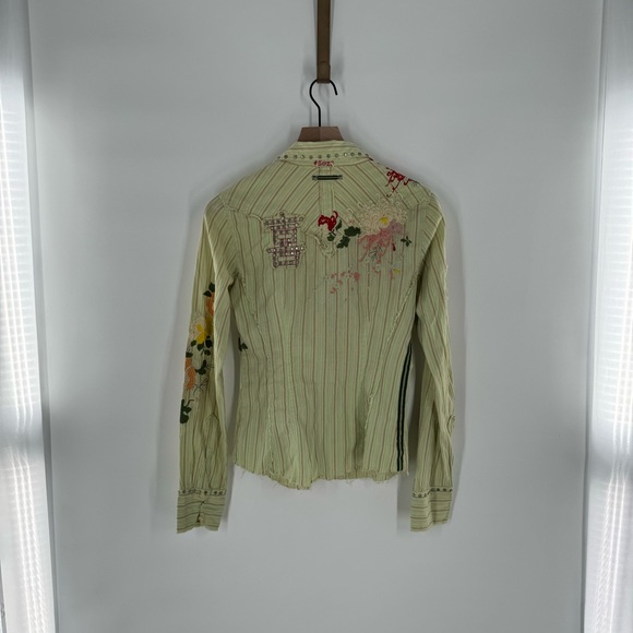 Johnny Was 3J Workshop Embroidered Button Down Long Sleeve Blouse Size Small Y2K - Picture 3 of 10